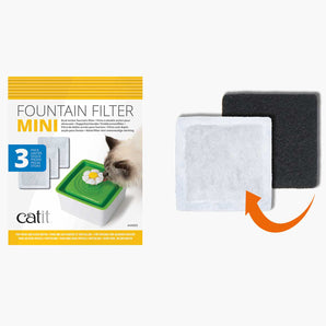 Catit 2.0 Senses Flower Water Fountain Replacement Mini Filter Cartridge 3 Pack