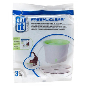 Catit Fresh & Clear Cat Drinking Fountain Foam Carbon Cartridges 3 pack