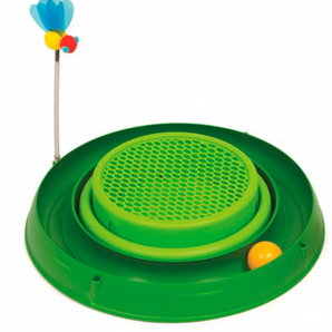 Catit Play 3 in 1 Circuit Ball Toy With Cat Grass Planter And Bouncy Bee Toy For Cats