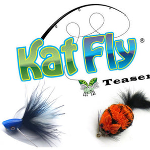 Kat Fly® CatBlue "Bugsy" Bug and Mouse Toy Teaser Wand refill Set