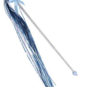 Mylar Wand Irridescent Blue with a bell